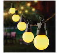 10 Bombilla Funciona con Pilas Luces Fiesta Temporizador, Blanca Cálida, IP44 -
