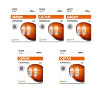 10 Bombillas Con Casquillos De Vidrio 12V W3W OSRAM ORIGINAL LINE Paquete Doble