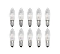10 Bombillas LED de Filamento E10, Luz Blanca Cálida, Estilo Retro, de Cristal, de Repuesto, de Estilo Vela Cónico.