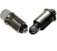 10 bombillas LED MS4 o E5,5 de 12 V hasta 19 V, compatibles con TT H0, color blanco frío y rojo (blanco, casquillo E5,5).