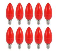 10 bombillas LED para velas, color rojo, ideales para la fortuna, ahorro de energía, E14