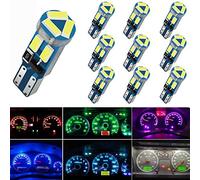 10 bombillas T5 LED, para cuadro de instrumentos, base tipo cuña, con conector por bloqueo, 74 70 37 17 2721 PC74 PC37, para Interior de Coche, panel de indicadores, panel de instrumentos