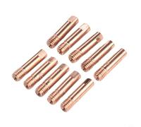 10 boquillas de contacto MB15 15AK M6 de cobre para antorcha de soldadura MIG MAG, resistente al desgaste y al calor, diámetro del orificio de 0,6 mm hasta 1,2 mm, conductividad precisa para soldadura