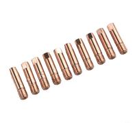 10 boquillas de contacto MB15 15AK M6 para antorcha de soldadura MIG, piezas de desgaste de cobre con diámetro de orificio 0,6/0,8/0,9/1,0/1,2 mm, resistente al calor para trabajos de soldadura