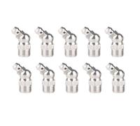 10 boquillas de grasa M8 x 1, accesorios de grasa hidráulicos con ángulos de 45 grados, boquilla de grasa de acero inoxidable para pistola de grasa