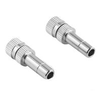 10 boquillas de niebla de 6 mm para jardín, rociador de niebla de cobre de conexión rápida con spray fino para plantas, boquilla de manguera ajustable para refrigeración de invernadero, 0.15-0.8 mm