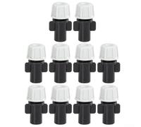 10 boquillas de plástico para riego por goteo para jardín, césped y terraza, atomizadores de niebla ajustables, PP + plástico de ingeniería, 2,7 x 1,7 x 1,7 cm, color negro