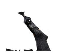 10 borlas de cuentas de jade de poliéster sedoso con flecos suaves para decoración de llaveros (29 negros)