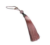 10 borlas Suaves y sedosas Hechas a Mano con Cuentas de Jade for Hacer Joyas, llaveros Coche, Colgantes, Adornos Flecos(06 Pink)