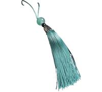 10 borlas Suaves y sedosas Hechas a Mano con Cuentas de Jade for Hacer Joyas, llaveros Coche, Colgantes, Adornos Flecos(16 Green)