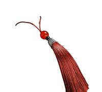 10 borlas Suaves y sedosas Hechas a Mano con Cuentas de Jade for Hacer Joyas, llaveros Coche, Colgantes, Adornos Flecos(31 Coffee)