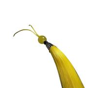 10 borlas Suaves y sedosas Hechas a Mano con Cuentas de Jade for Hacer Joyas, llaveros Coche, Colgantes, Adornos Flecos(Yellow)