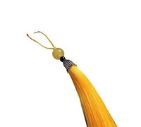 10 borlas Suaves y sedosas Hechas a Mano con Cuentas de Jade for Hacer Joyas, llaveros Coche, Colgantes, Adornos Flecos(08 Golden Yellow)