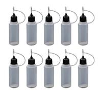 10 botellas cuentagotas con punta de aguja para pequeños proyectos de pegado, papel, quilling, manualidades, pintura acrílica, aplicador de botellas