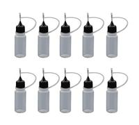 10 botellas cuentagotas con punta de aguja para pequeños proyectos de pegado, papel, quilling, manualidades, pintura acrílica, aplicador de botellas