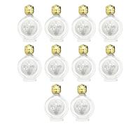 10 botellas de cosméticos pequeñas de vidrio de 15 ml, aptas para viajes, incluyendo obras de arte de rosas para una aplicación precisa del cuidado de la piel, contenedores de cosméticos