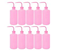 10 botellas de lavado de limpieza de 500 ml con difusor de agua exprimible y boquilla curvada para aplicación de botella de lavado