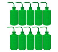 10 botellas de lavado de limpieza de 500 ml con difusor de agua exprimible y boquilla curvada para aplicación de botella de lavado