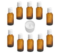 10 botellas de medicina de 20 ml | Botellas farmacéuticas de cristal UV | Botellas con cuentagotas de cristal ámbar con tapón antigoteo