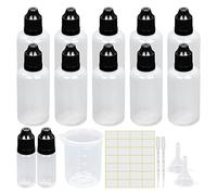 10 botellas goteros de 50 ml, vacías de plástico, botellas de viaje, botellas líquidas, incluye embudo medidor, etiquetas de transferencia de pipeta (50 ml)
