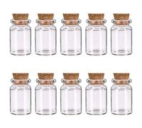 10 botellas pequeñas de vidrio con tapas de corcho, mini botellas de vidrio con tapones, tarros de hechizos vacíos, botella pequeña de mensajes, botellas de poción en miniatura para manualidades