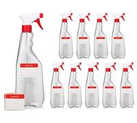 10 botellas pulverizadoras de 750 ml de PET con pistola pulverizadora, atomizadores vacíos con boquilla pulverizadora ajustable (chorro / pulverización), p.ej. para plantas / flores, limpieza, taller