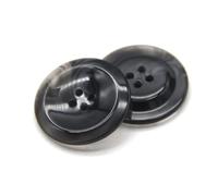 10 botones de cuerno de resina beige esmaltado de 30 mm para cárdigans, trajes y suéteres de mujer.,10502 Negro,28 mm