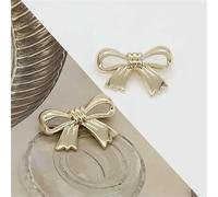 10 botones de metal con forma de lazo dorado, accesorios de costura para botones de ropa, adecuados para tejer suéteres, vestidos, camisas, dorados, 3 cm, 1,18 pulgadas, 10 unidades