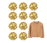 10 botones de metal dorado, 23 mm, vintage, redondos, botones dorados para coser, bonitos botones dorados para coser, vestidos, chaquetas de punto, abrigos, accesorios, ropa de bricolaje