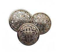 10 botones de metal huecos, color negro, plateado, dorado, botón decorativo redondo para ropa, accesorios de costura