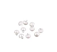 10 botones de perlas de plástico sintético de hongo de 10 mm/12 mm para ropa, decoración, mini costura, bricolaje (10 mm)