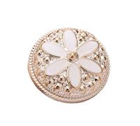 10 botones de perlas doradas y blancas, accesorios de costura versátiles para prendas de bricolaje, ropa, proyectos hechos a mano y álbumes de recortes