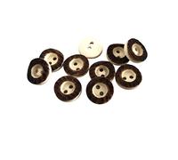 10 botones de plástico marrón con 2 agujeros, 12 mm, para camisa tradicional tirolesa, fabricada en Alemania