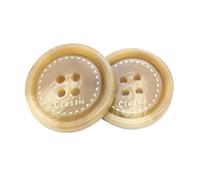 10 botones de resina de cuatro ojales de 15 mm a 30 mm (beige, 10 unidades de 18 mm)