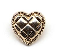 10 botones de vástago de metal artesanal, botones cosidos a mano con forma de corazón, camisa y accesorios de ropa (20 mm)