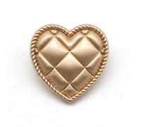 10 botones de vástago de metal artesanal, botones cosidos a mano con forma de corazón, camisa y accesorios de ropa (25 mm)