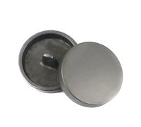 10 botones decorativos de metal de 10-28 mm, redondos y planos, con forma de seta, para abrigos, chaquetas y vestidos.,B Negro mate,15 mm