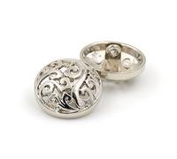 10 botones huecos metálicos decorativos para trajes, abrigos, y mucho más, Plateado, 18 mm