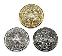 10 botones huecos redondos para coser botones decorativos de metal para varios proyectos de manualidades (plateado, 20 mm)