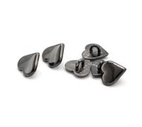 10 botones metálicos pequeños en forma de corazón de 11 mm, ideales para puños de camisas y vestidos vintage, decoración hecha a mano.,Negro,11 mm