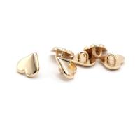 10 botones metálicos pequeños en forma de corazón de 11 mm, ideales para puños de camisas y vestidos vintage, decoración hecha a mano.,Oro claro,11 mm