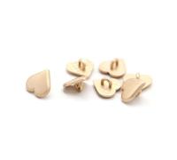10 botones metálicos pequeños en forma de corazón de 11 mm, ideales para puños de camisas y vestidos vintage, decoración hecha a mano.,Oro mate,11 mm
