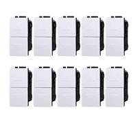 10 botones para subir, compatible con Bticino Living Light | Doble 1P + 1P 10A, blanco, mando a hombre presente, para serie civil