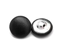 10 botones recubiertos de cuero de 11 a 30 mm con vástago para ropa, abrigos, sofás, botones suaves, decoraciones coloridas para bricolaje,Negro,25mm