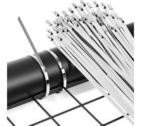 10 bridas de acero para cables resistentes, acero inoxidable SS304, bridas de cables de metal para minas, barcos, petróleo, electricidad, computadora, arnés de alambre, etc. (19 x 1 m)