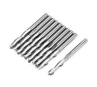 10 Brocas CNC Tungsteno Punta Bola Recta 1/8" Doble Flauta Larga Fresado Madera Enrutado Carpinteria Fresa Extremo