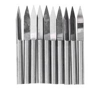 10 brocas de grabado CNC Router V Bits, acero de tungsteno duradero de alta dureza resistente al desgaste, broca de enrutador de punto V para plástico madera fibra de vidrio, (0,2 mm)