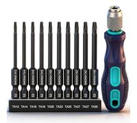 10 brocas triangulares para destornillador, 65 mm, vástago hexagonal, triángulo, 12/14/16/18/20/23/25/27/30 mm, puntas magnéticas para tornillos triangulares S2 con mango