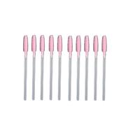 10 brochas de maquillaje de silicona para extensión de pestañas, aplicador de varita de rímel transparente, kits de herramientas cosméticas (rojo sandía)