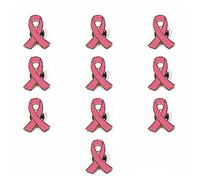 10 broches de aleación de metal esmaltado para concienciación sobre el cáncer de mama, broches de esperanza, regalos para mujeres